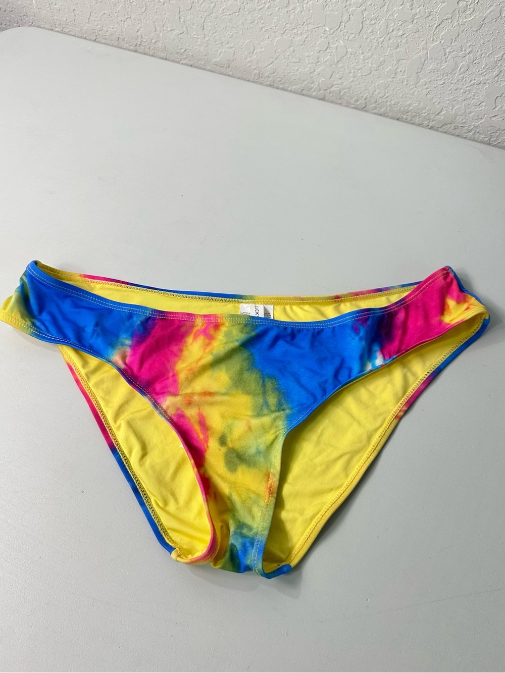 Lucky Brand Women’s Multicolored Tie Dye Boho Retro Vibes Bikini Bottom Size XL